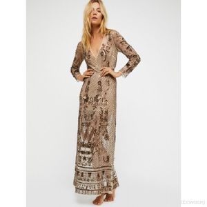 Free People embellished mesh gown